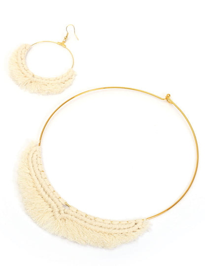 Sada náhrdelníku Macrame 14 cm bohémský a zlatý