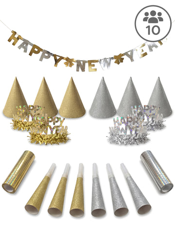 27dílná sada dárků pro párty ve zlaté a stříbrné barvě