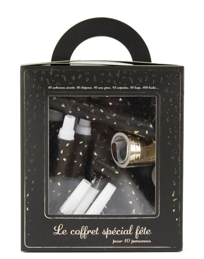 Kit cotillons party pour 10 personnes noir et or