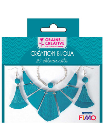 Sada na výrobu tyrkysových šperků 12,5 x 13 cm ve fimo pastě