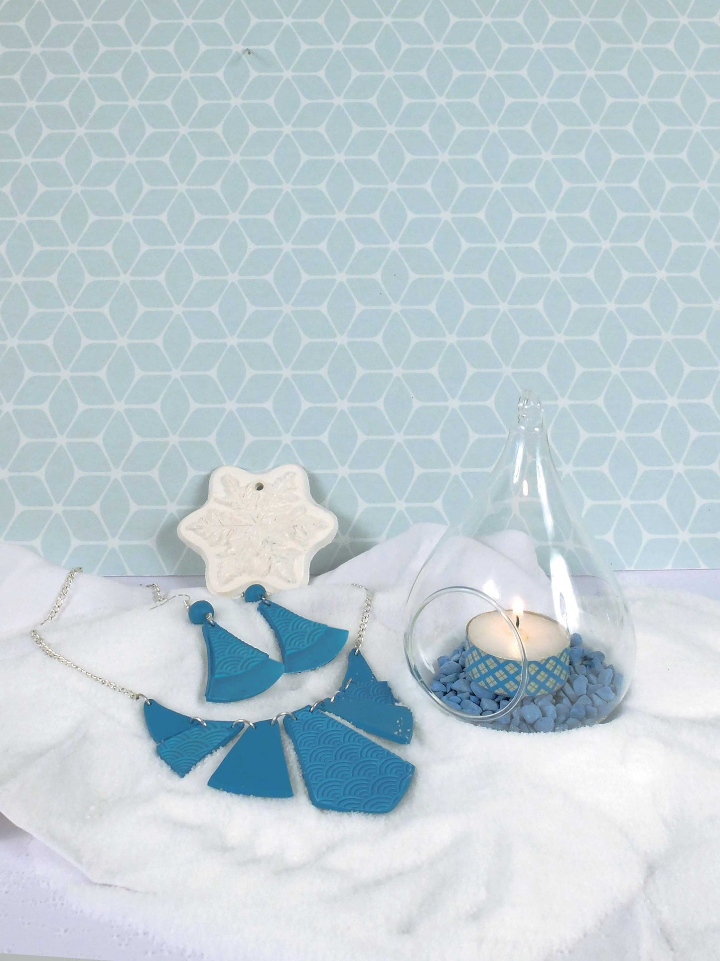 Sada na výrobu tyrkysových šperků 12,5 x 13 cm ve fimo pastě