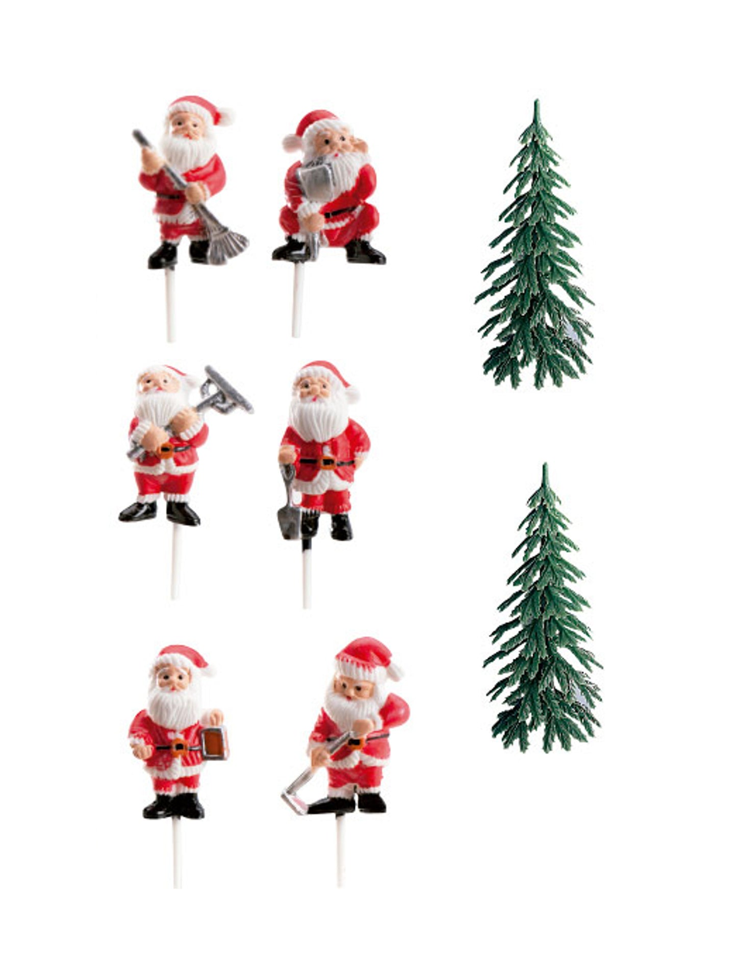 Sada vánočních dekorací z polena 3 až 6 cm, sada 6 figurek