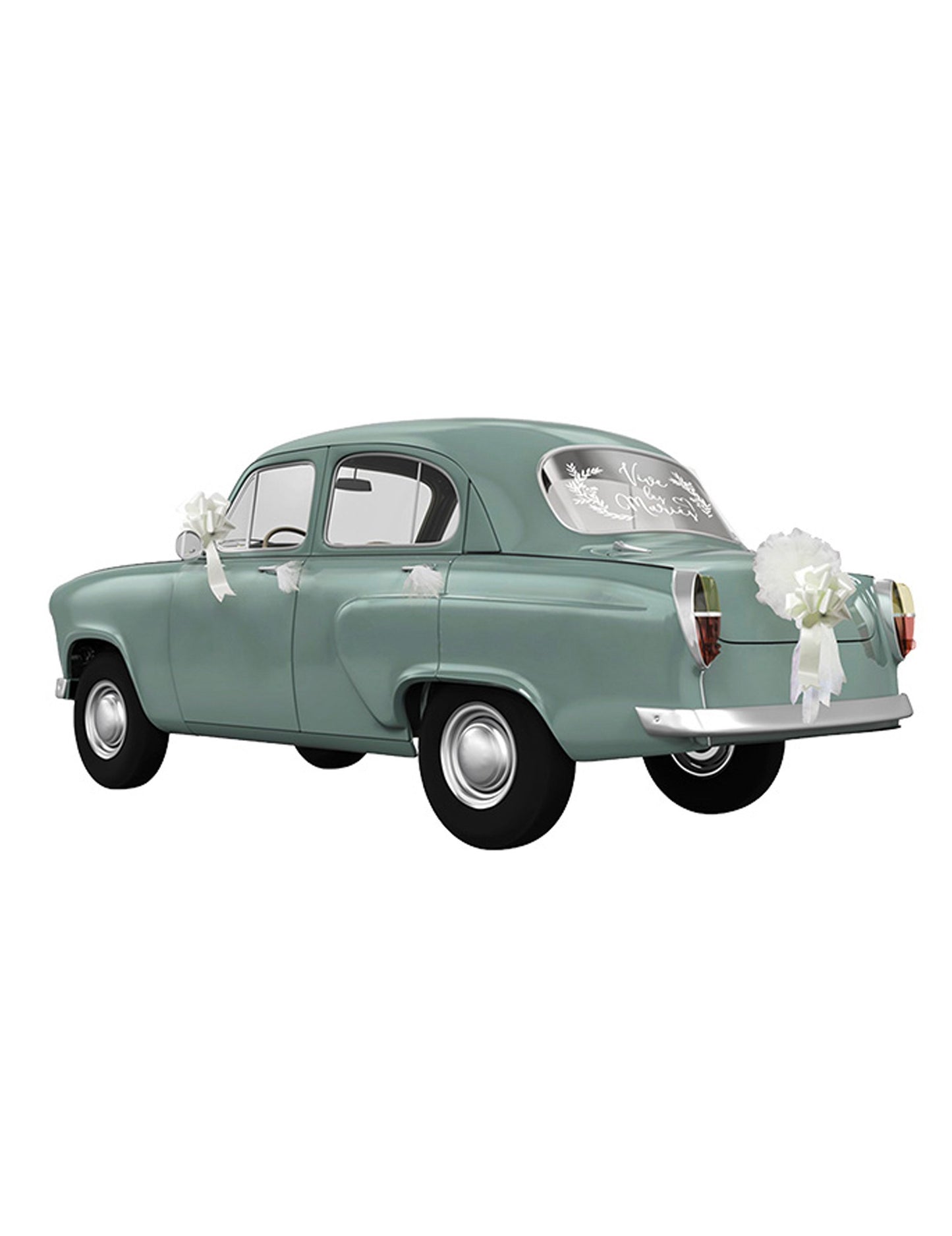 Sada dekorace na auto, ať žije nevěsta a ženich 6 kusů v tylu