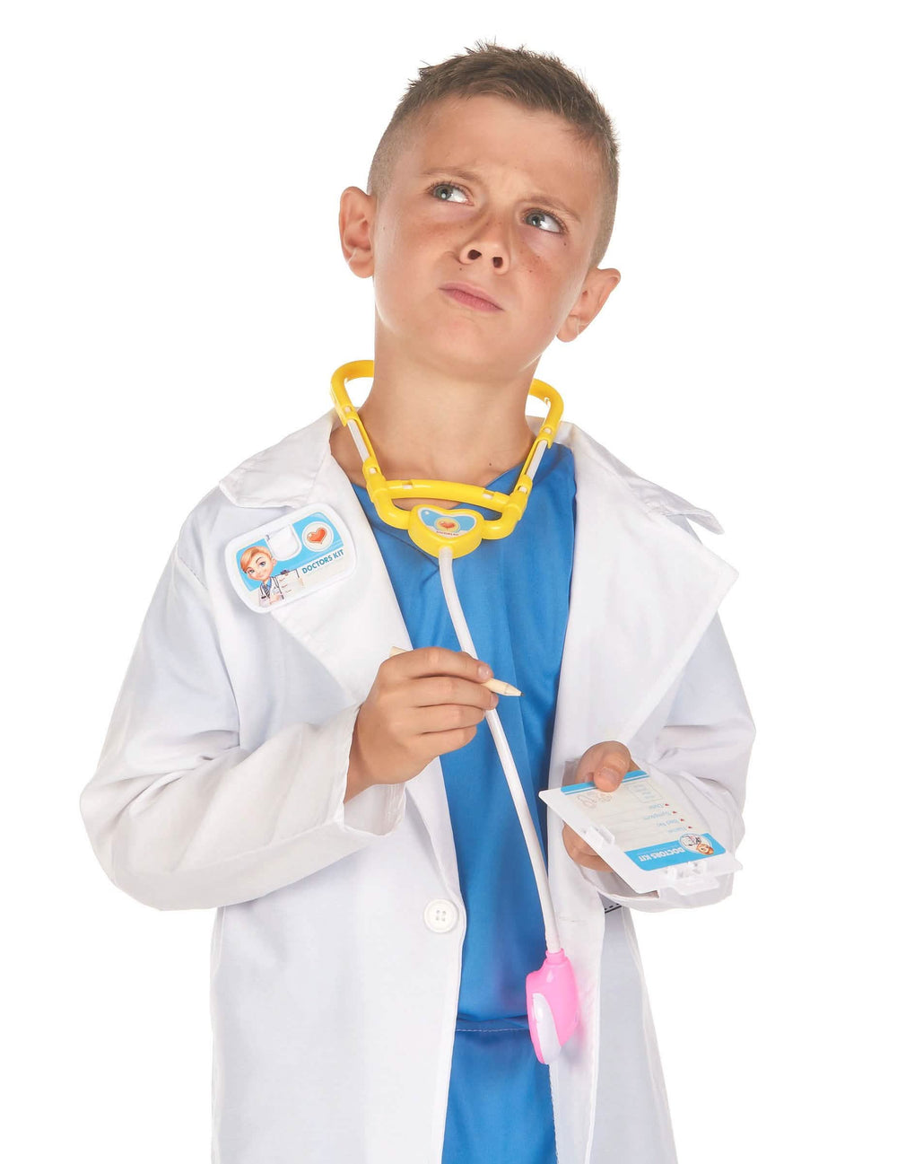Pohled zepředu na doktorskou sadu pro dítě 10 dílů modrá