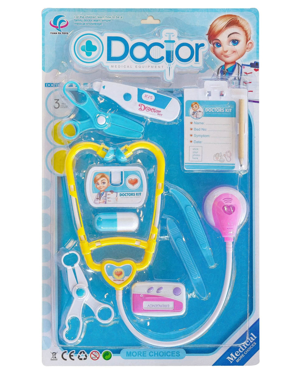 Přehled obalu dětského doktorského kitu