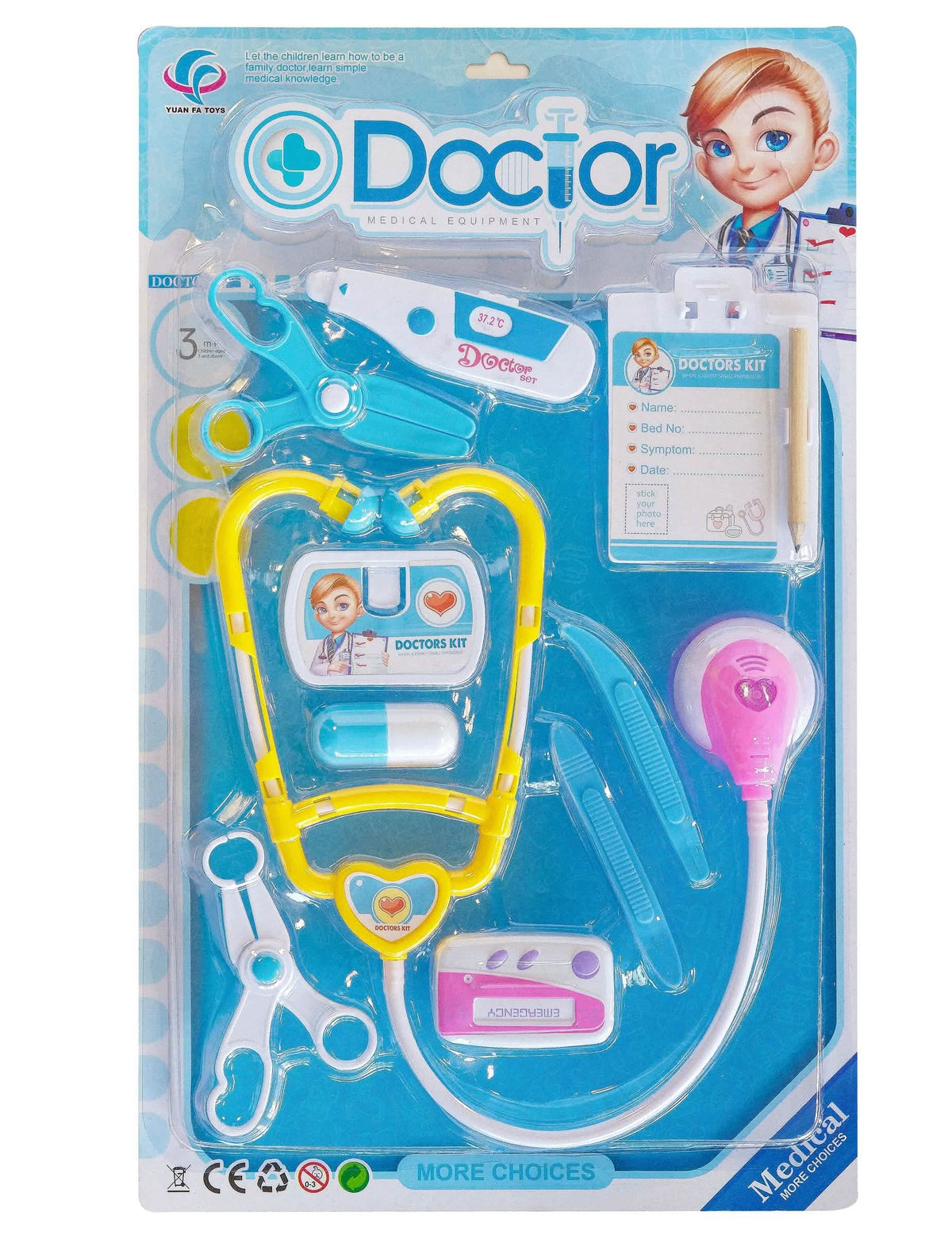Přehled obalu dětského doktorského kitu