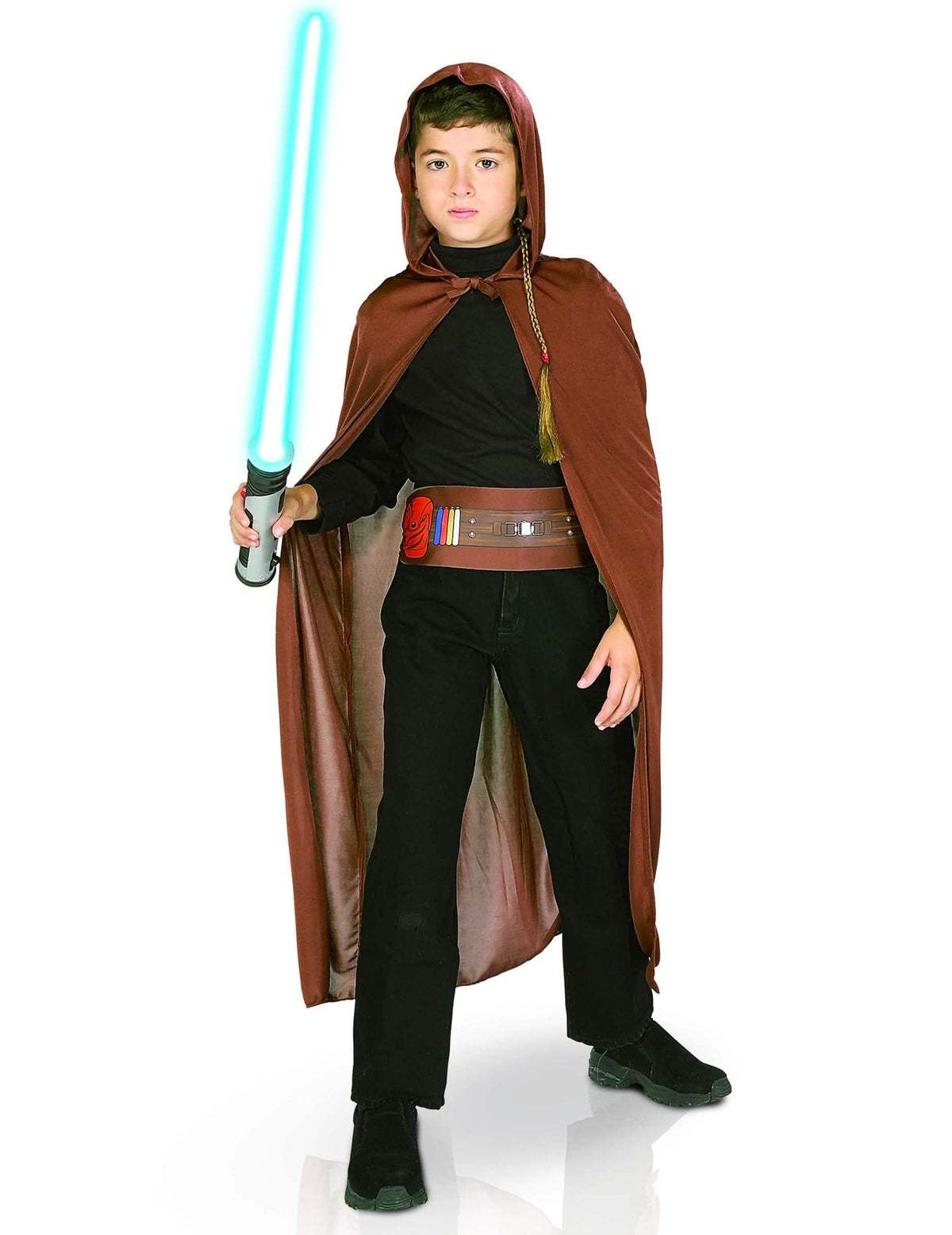 Sada Jedi Star Wars™ pro dítě s hnědá kápí a modrám světelným mečem