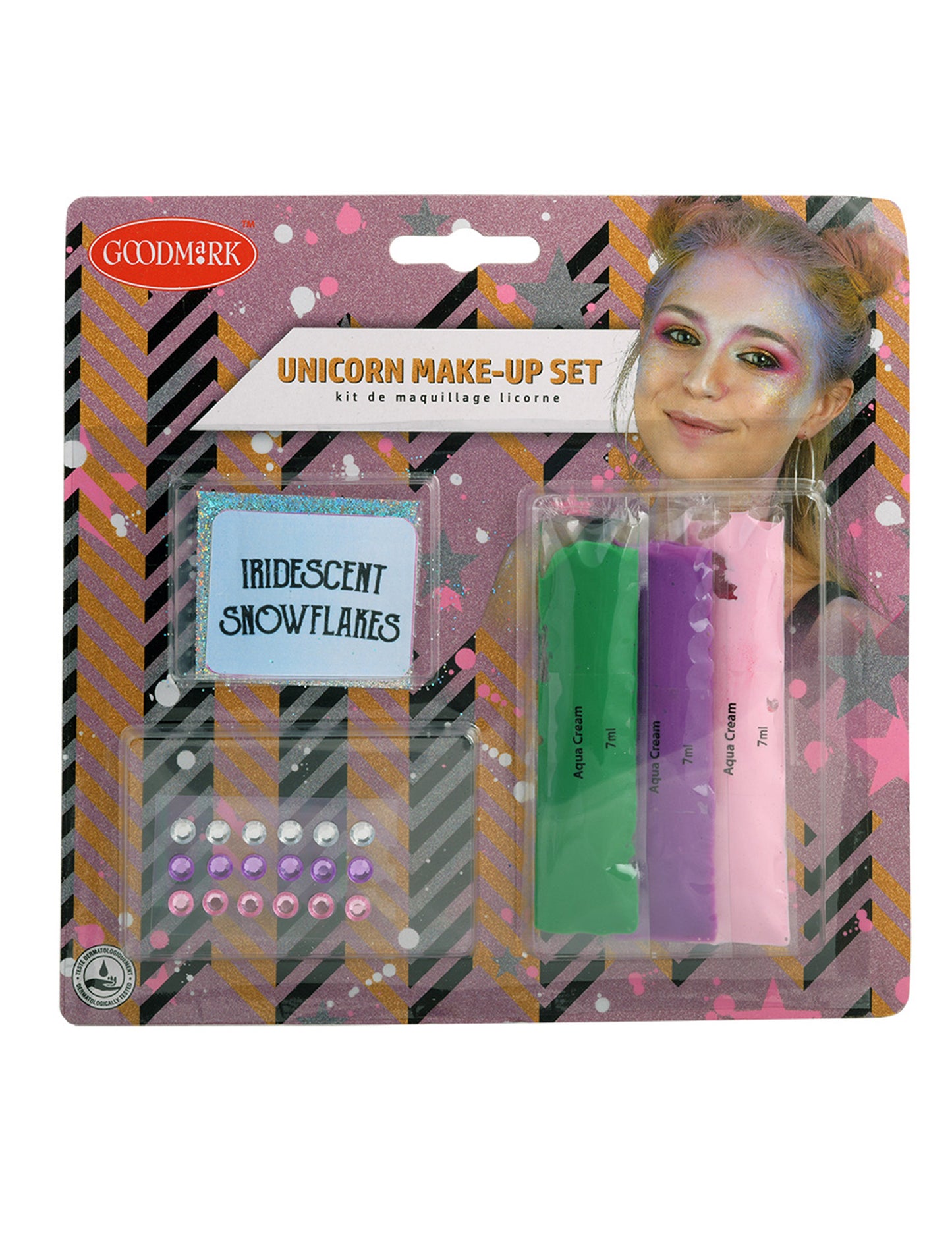 Kit de maquillage licorne pour enfant avec paillettes irisées et strass