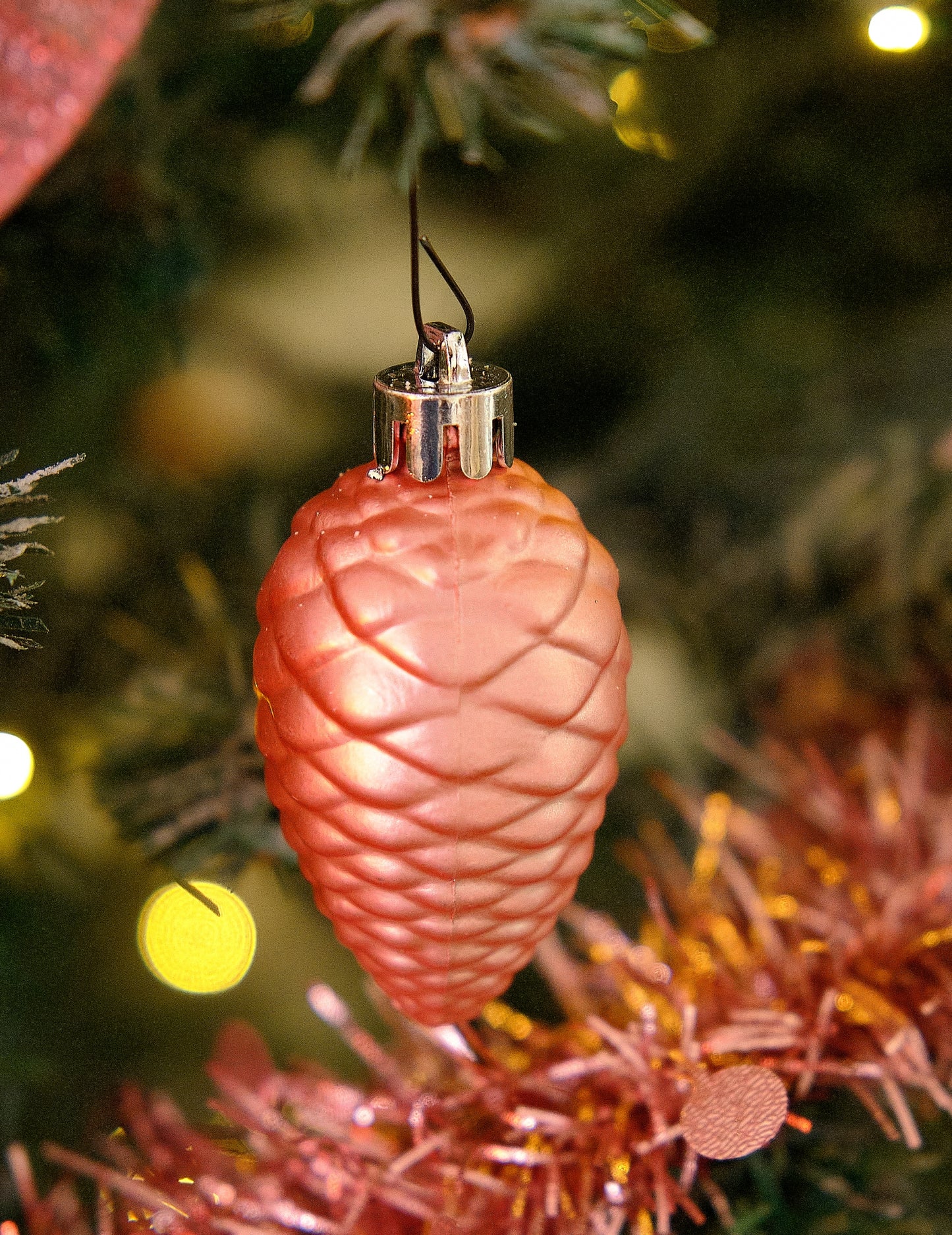 Sada ozdob na vánoční stromek růžové zlato 18 kusů 