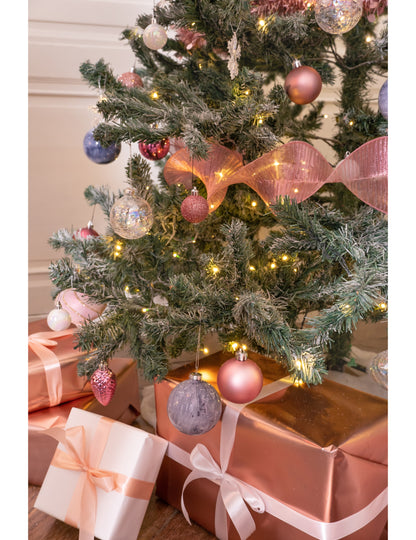 Sada ozdob na stromeček z růžového zlata 18 kusů a hvězd