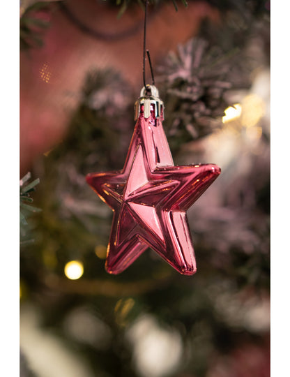 Sada ozdob na stromeček z růžového zlata 18 kusů a hvězd