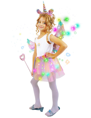 Kit déguisement licorne lumineux fille