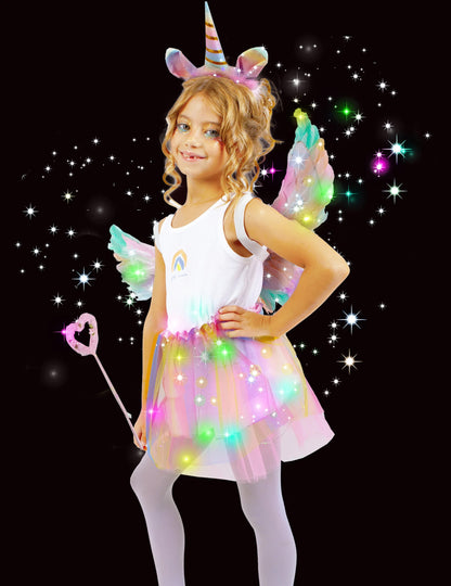 Kit déguisement licorne lumineux fille