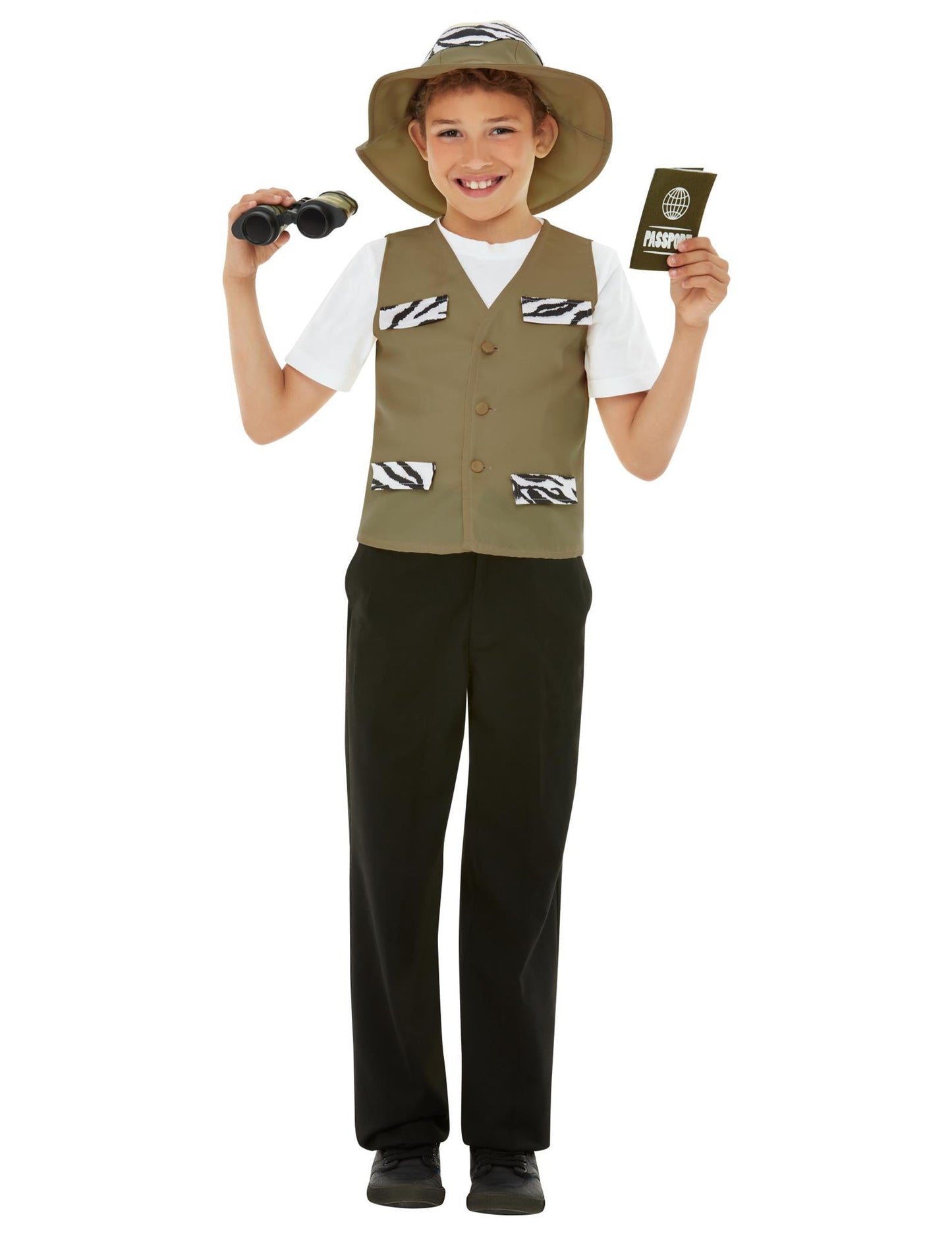 Safari-Forscherin Mädchenkostüm für Fasching 4-teilig bunt
