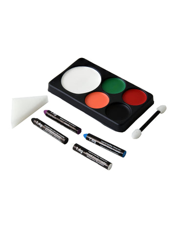 Multicolorový Halloween make-up set pro rodinu s paletou a tužkami