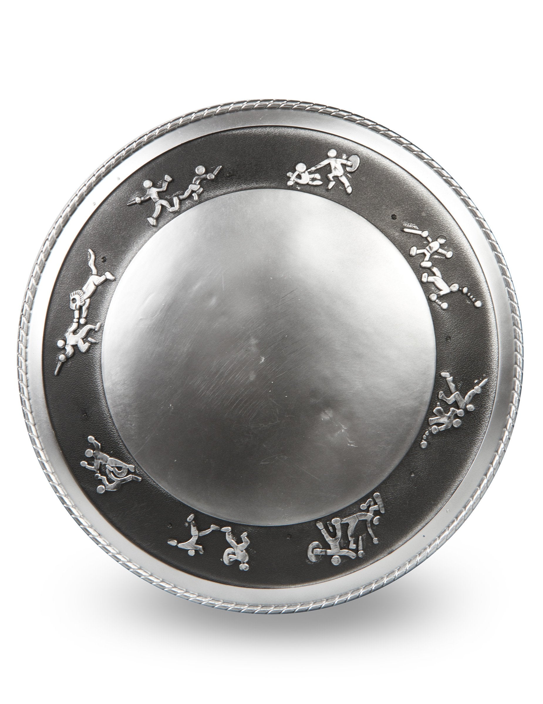 Bouclier rond argenté du kit épée et bouclier de gladiateur