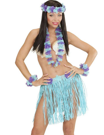 Havajská sada pro dospělé v modré a fialové barvě