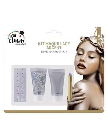 Kit maquillage à paillettes argentées
