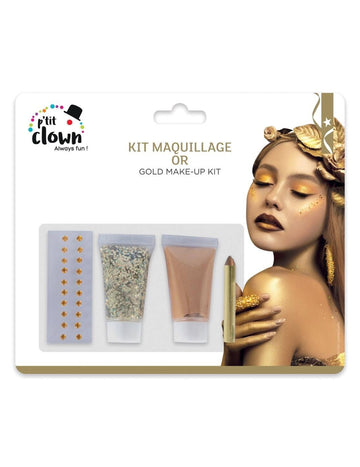 Kit maquillage à paillettes dorées