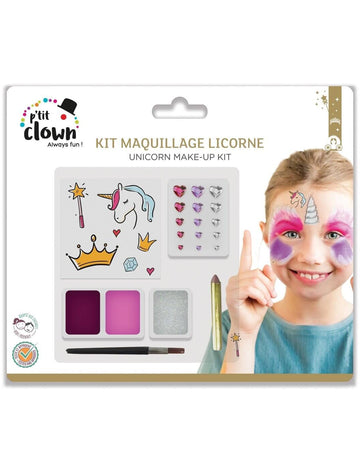 Kit maquillage avec tatouages licorne enfant