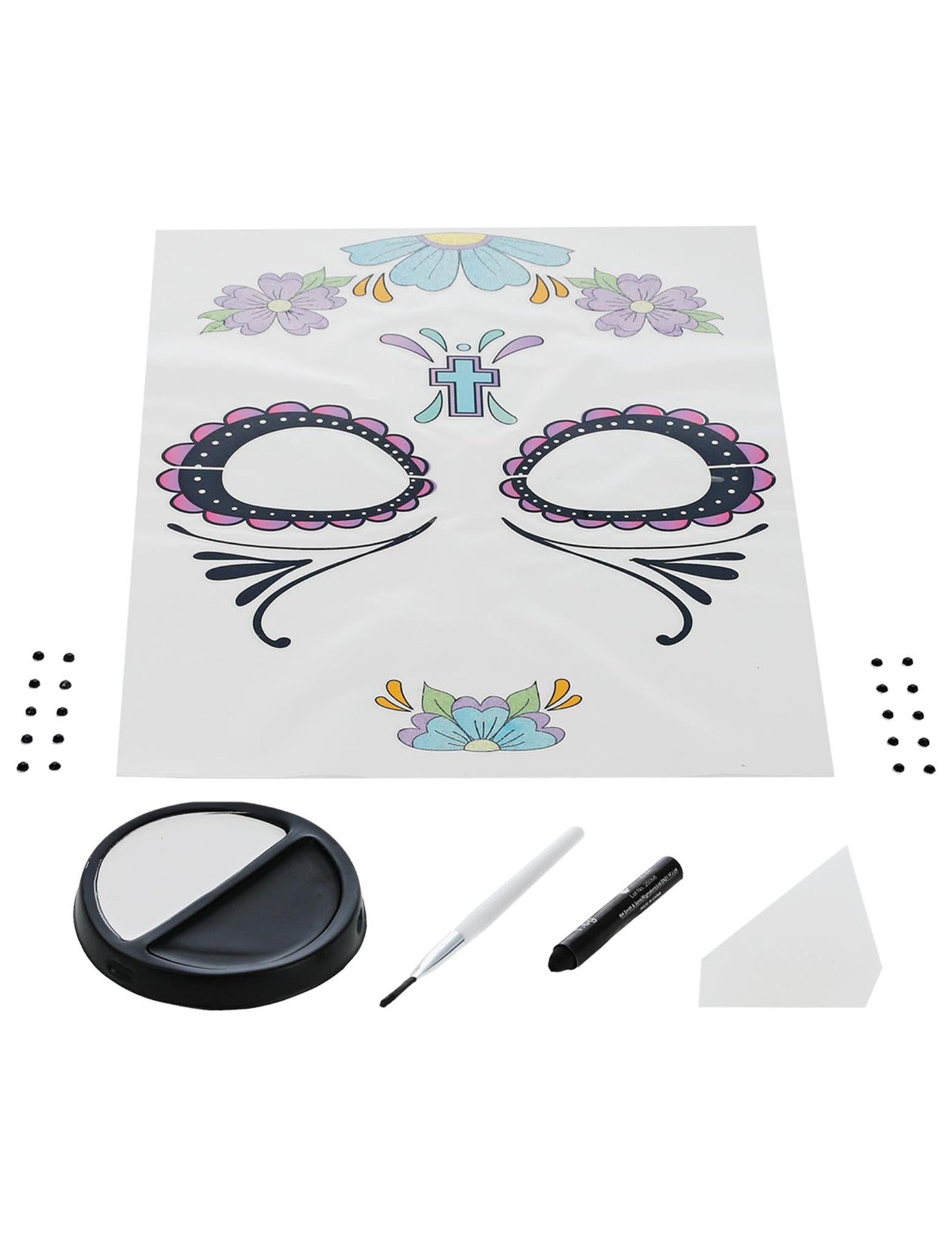 Kit make -up Blue Flowers Woman Dia de los muertos