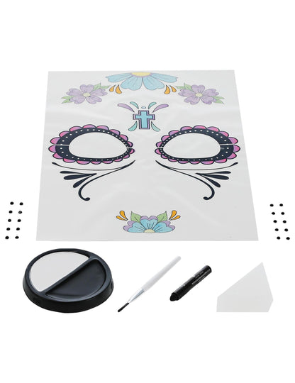 Kit make -up Blue Flowers Woman Dia de los muertos