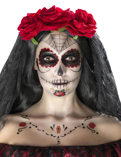 Kit make -up princezna Spider Woman Dia de los muertos