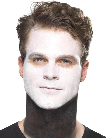 Rendu du maquillage blanc et noir du kit maquillage squelette mexicain Dia de los muertos