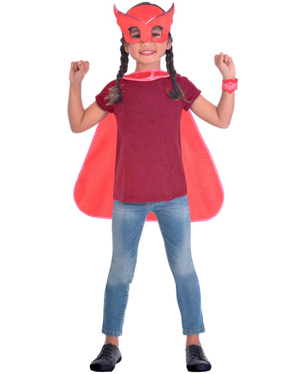 Kit masque et cape Bibou Pyjamasques pour enfant rouge