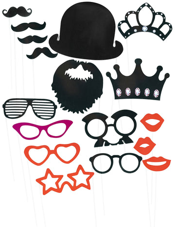 Sada fotobudky 17 červených a černých doplňků