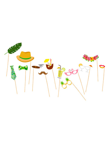 Sada na dovolenou v tropech Photobooth 13 kusů párty příslušenství