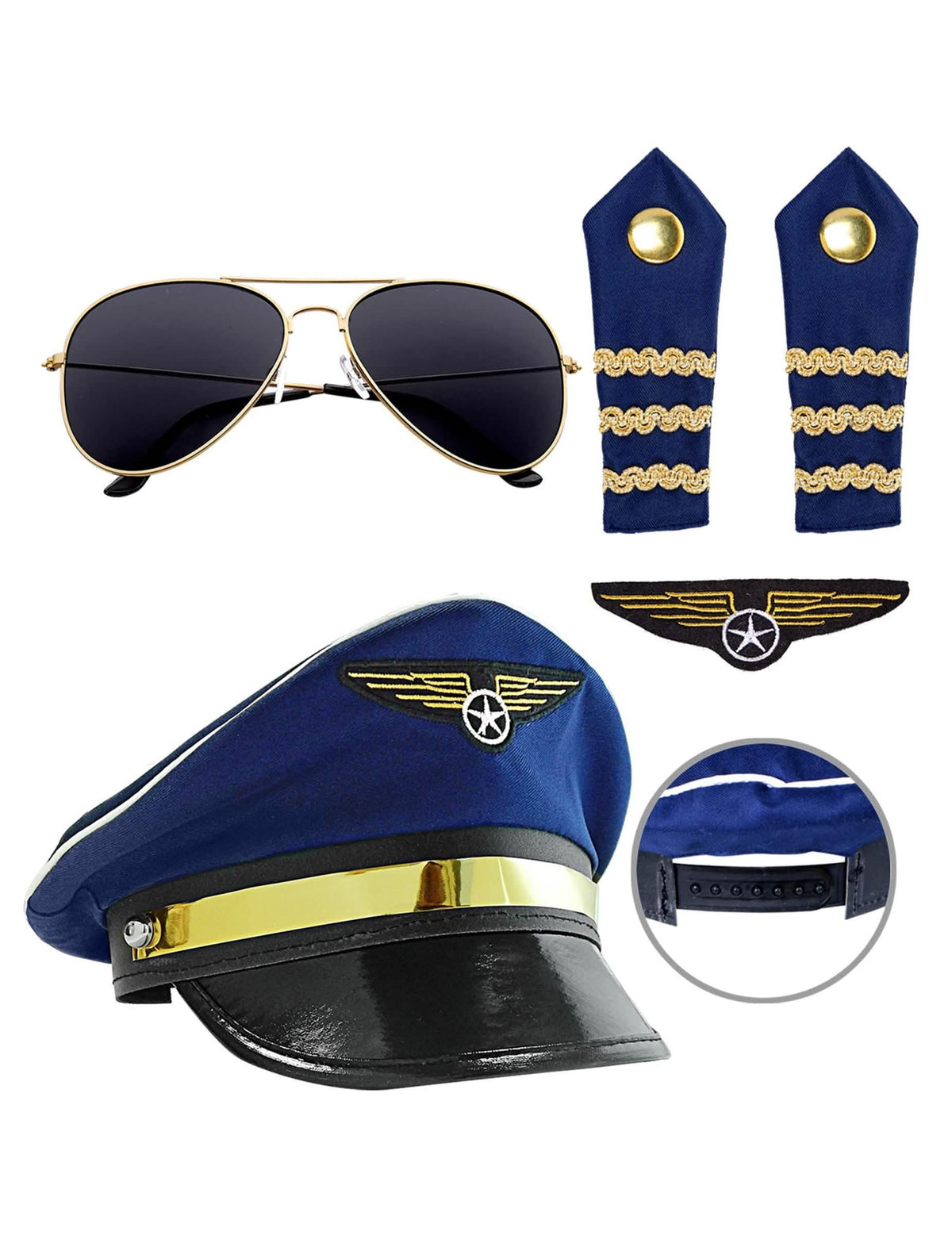 Detail doplňků a systému nastavení pilota letadla pro dospělý kit