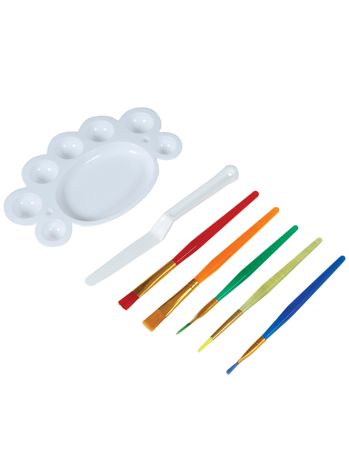 Vue d'ensemble des accessoires du Kit pinceaux et palette à maquillage