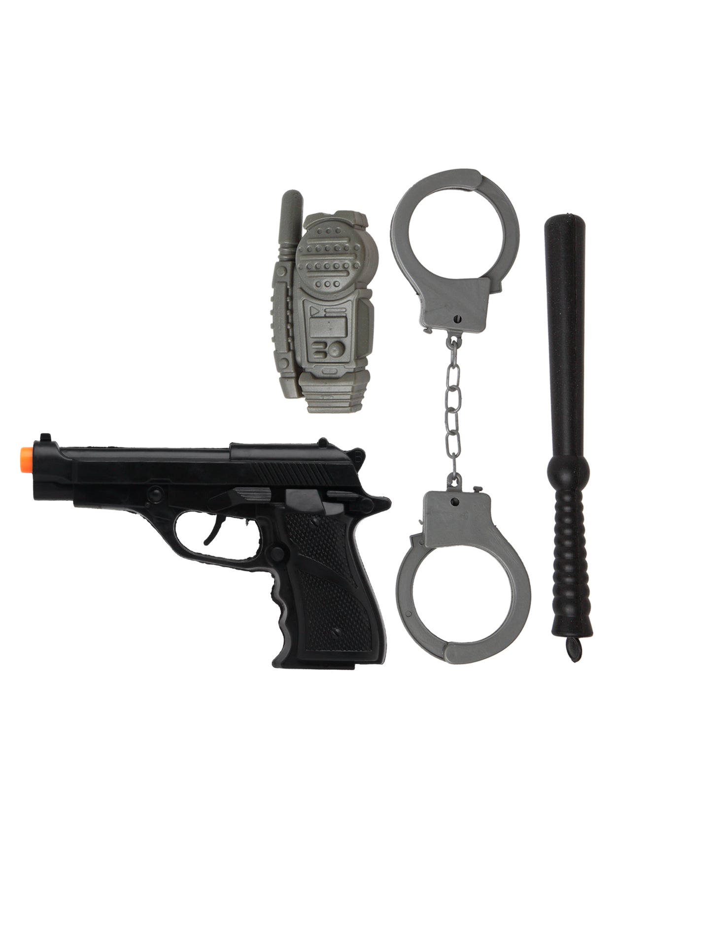 Polizei-Kostüm-Set 4-teiliges Zubehör schwarz-grau