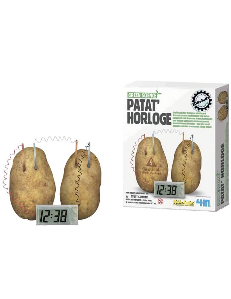 Pohled na produkt a jeho obal ze sady vědecké bramborové hodiny