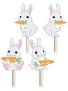Kit de pancartes chasse aux œufs lapinou pour enfant blanc avec carottes orange