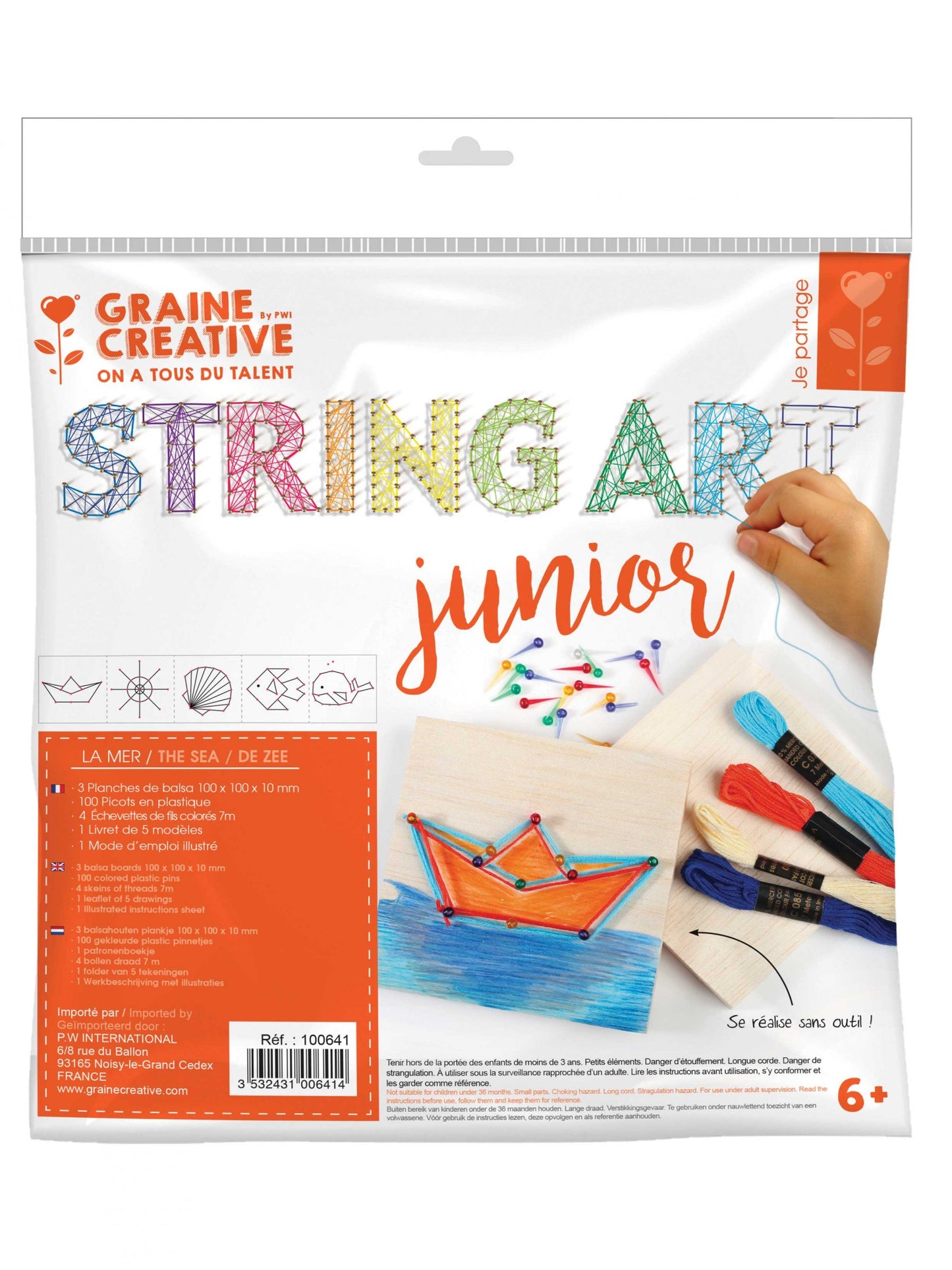 Juniorská sada provázků s motivem moře s drátěnými malbami