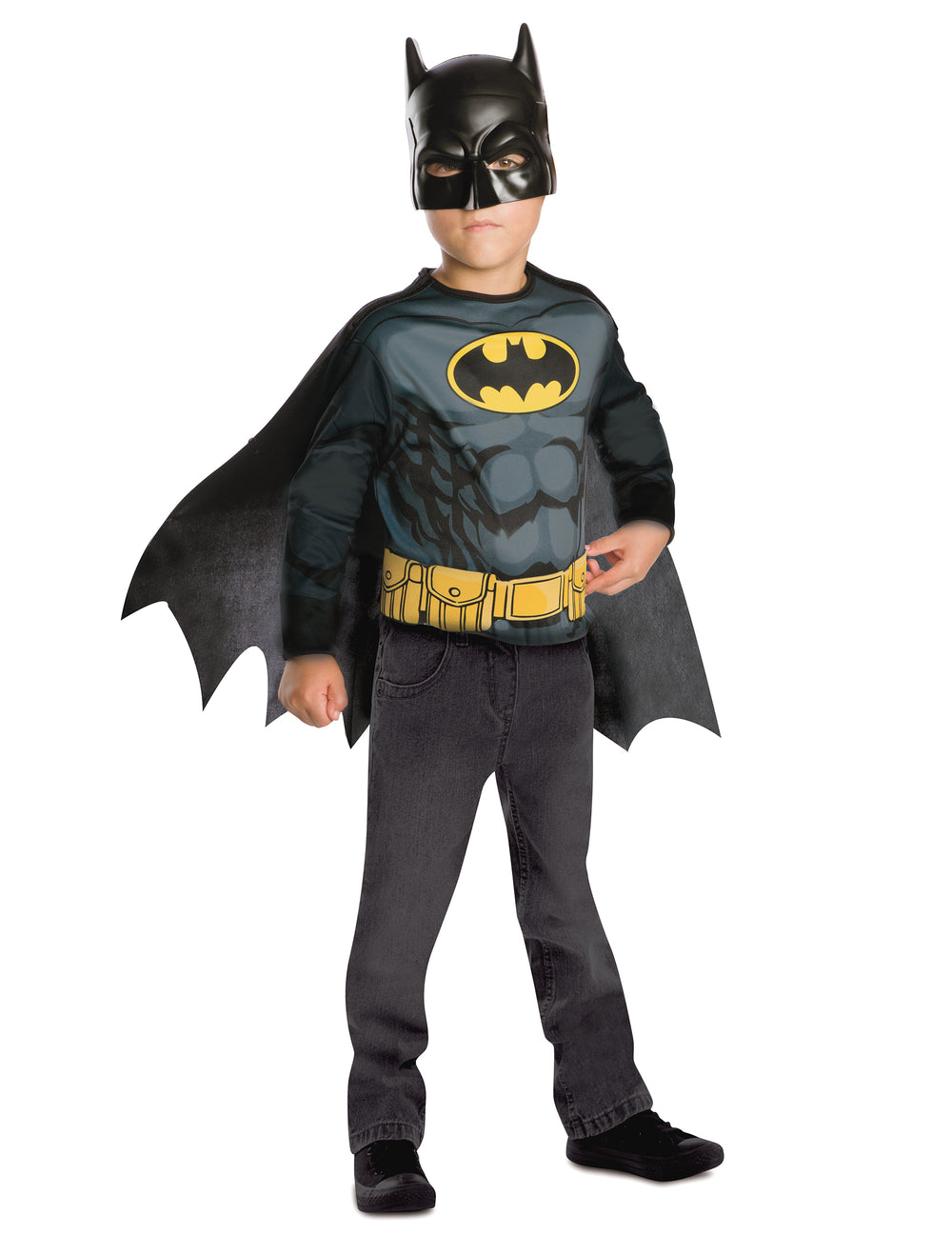 Kit top et masque Batman pour enfant gris et noir avec cape