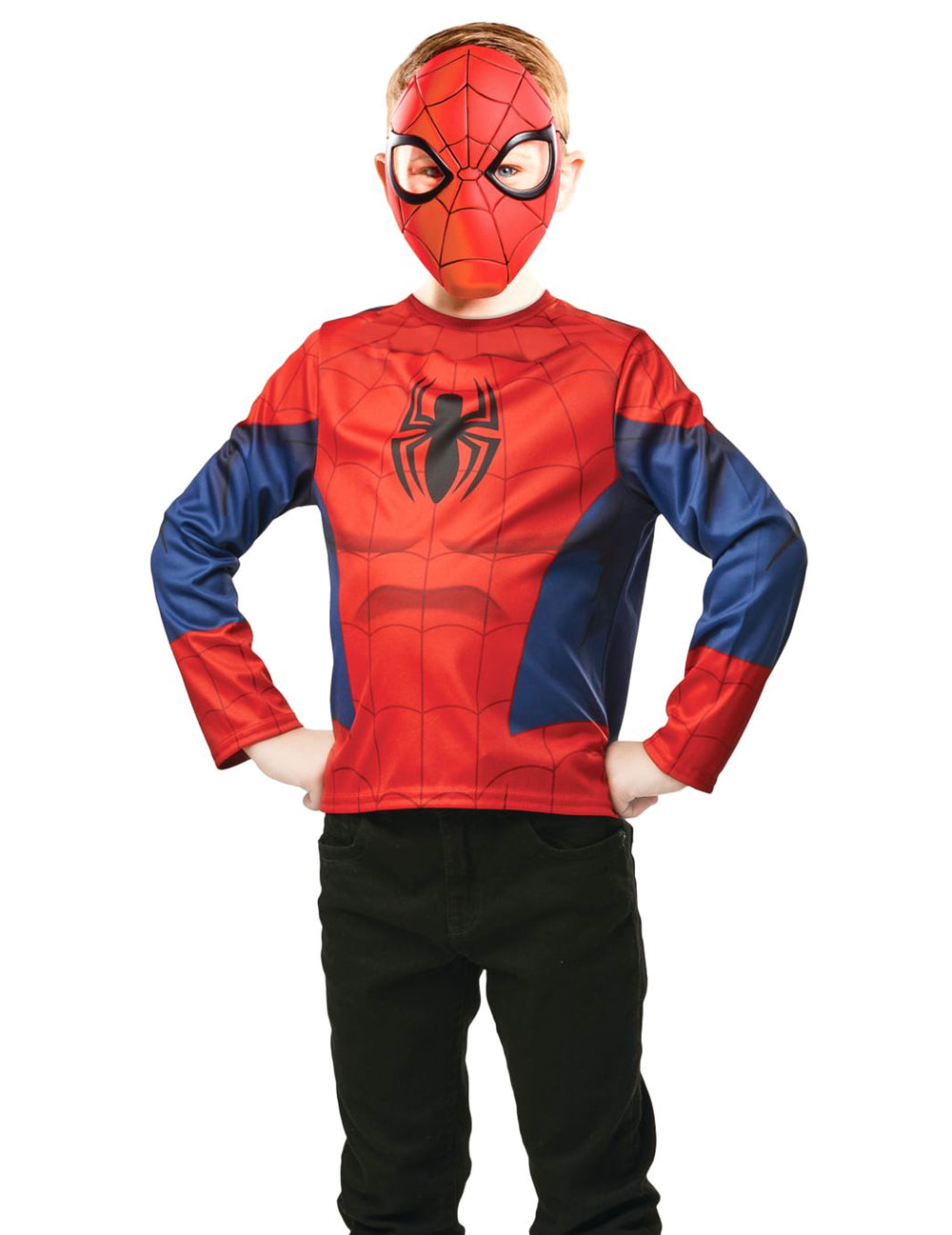 Kit top et masque Spiderman™ pour enfant rouge et bleu