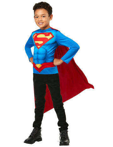 Dětská sada topu a pláště Superman