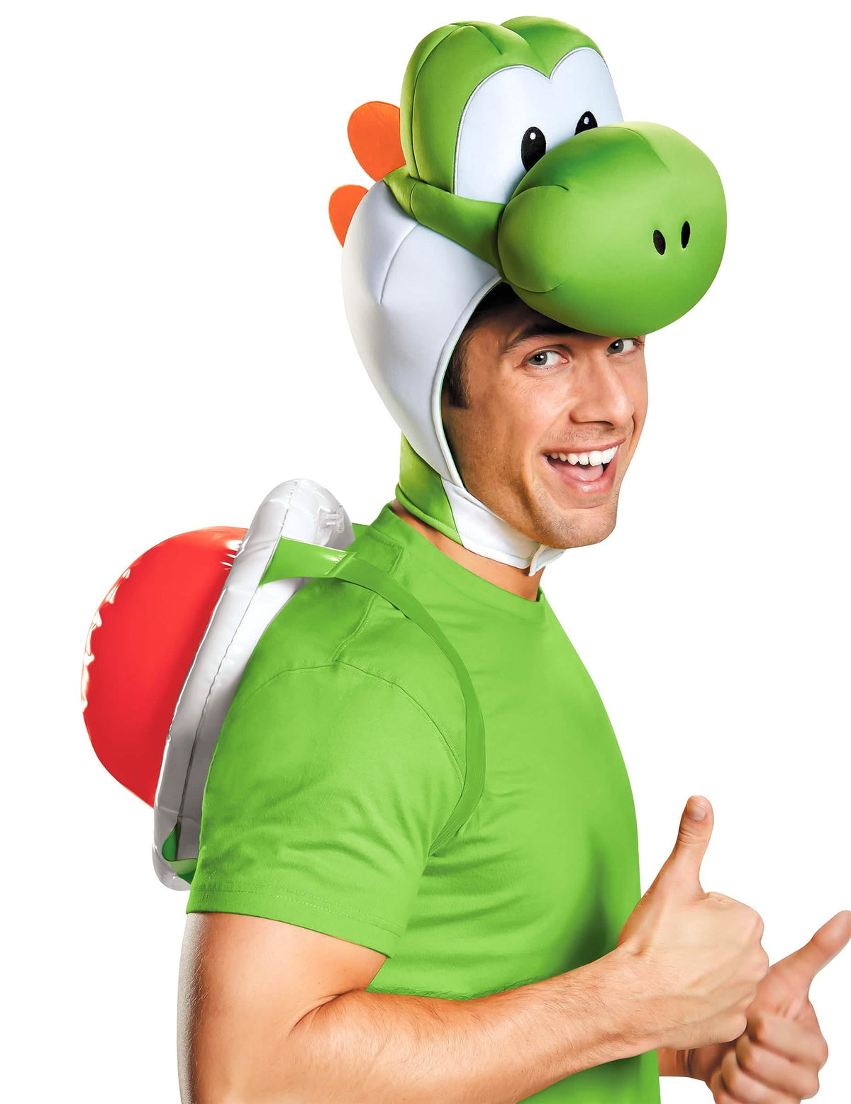 Kostým Yoshi Nintendo® pro dospělého zelená s čelenkou a červená karapaxem