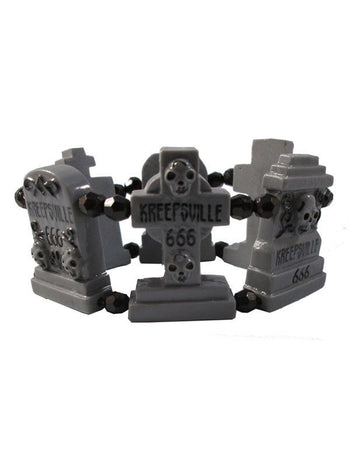 Náramek s lebkou a hrobkou pro dospělé 8 cm