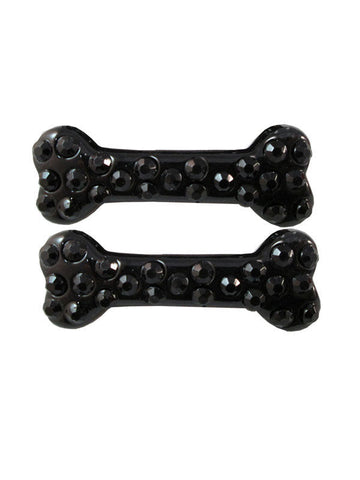 Kreepsville gotická sada spon do vlasů kost s černými kamínky 
