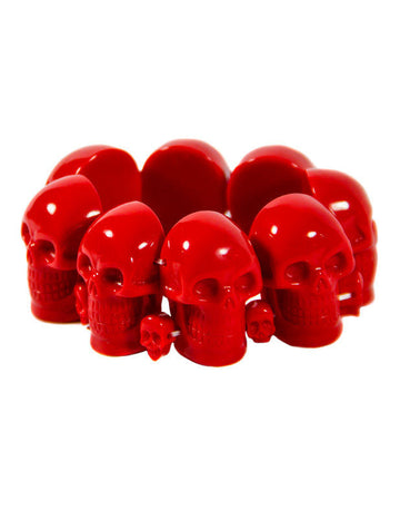 Náramek s červenou lebkou pro dospělé