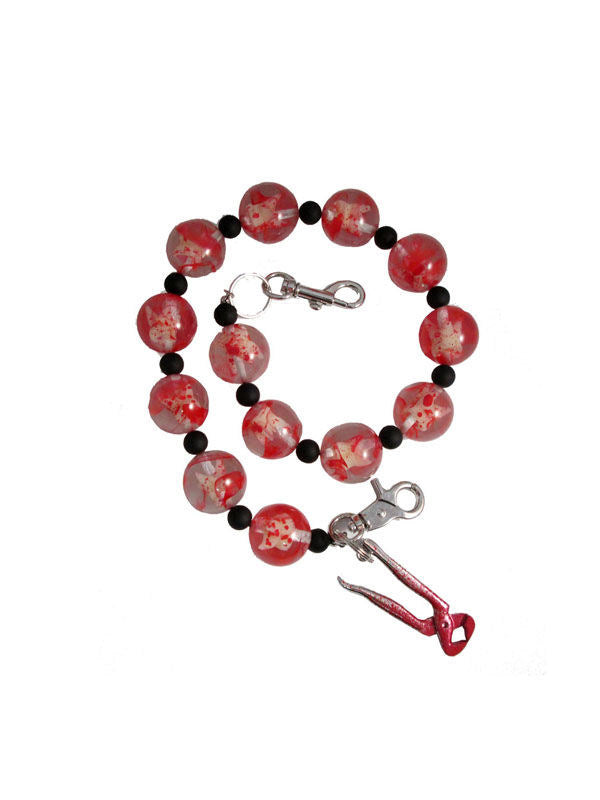 Kreepsville Gotický peněženkový řetěz Teth červeno-bílý 