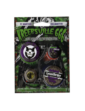 4 gotické odznaky Kreepsville