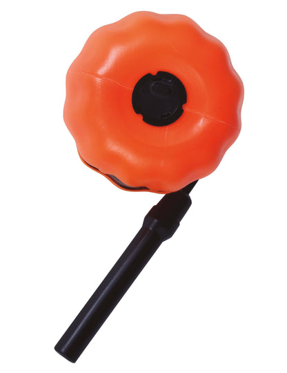 Oranžová dýňová baterka s rukojetí zdobená na Halloween