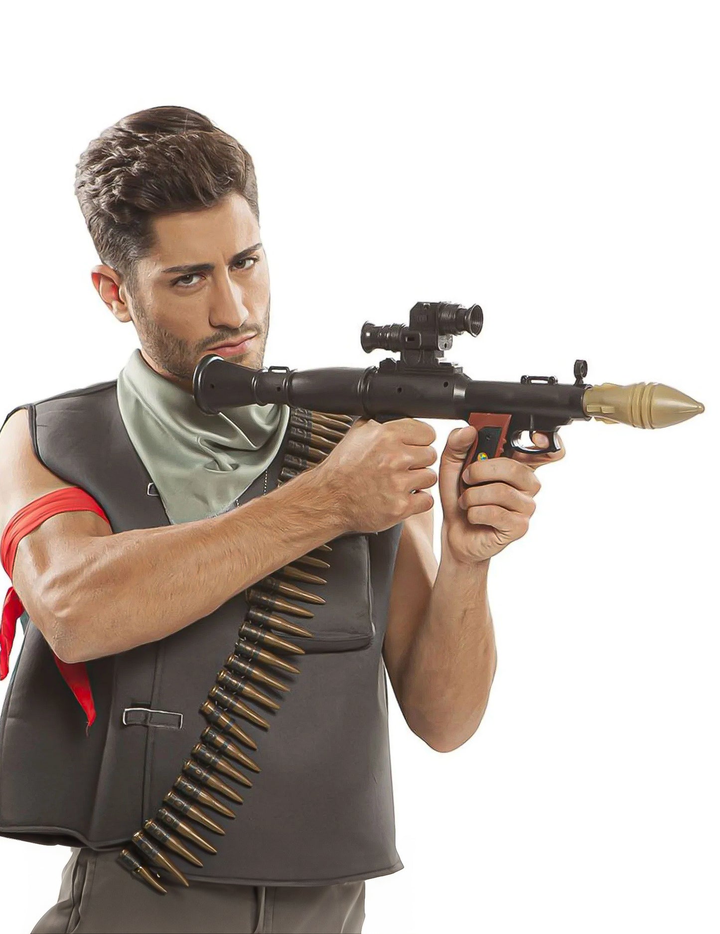 Lance grenade soldat pour adulte noir avec pointe dorée de 51 cm