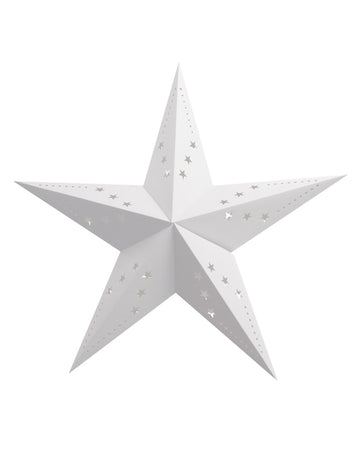 Lucerna s bílou hvězdou 30 cm v kartonu