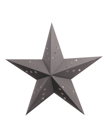 Šedá kartonová hvězdicová lucerna 30 cm pověsit